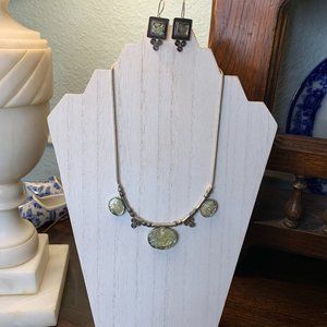 Roman Glass Necklace and Earrings